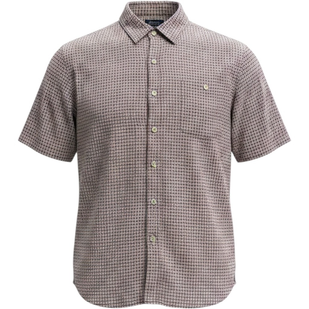 Batik Bay Mens Large Rayon Short Sleeve Button Down Shirt Geometric Red Black